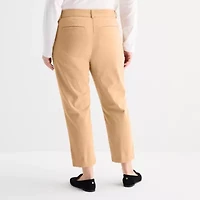 Liz Claiborne Womens Ankle Mid Rise Plus Pant