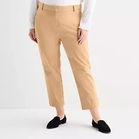 Liz Claiborne Womens Ankle Mid Rise Plus Pant