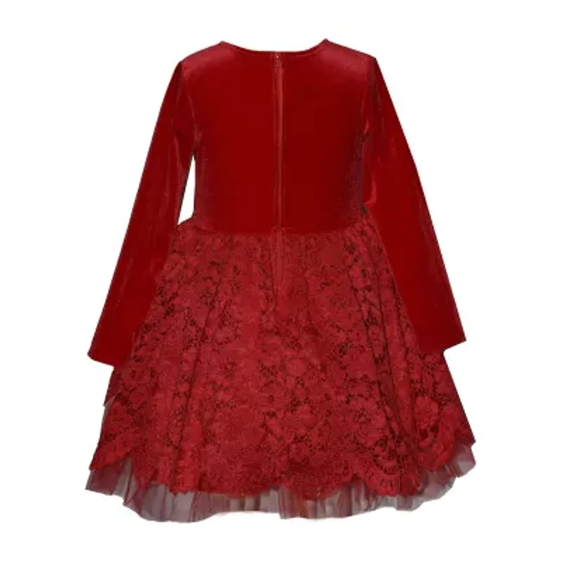 Bonnie Jean Little & Big Kid Girls Long Sleeve Fit + Flare Dress