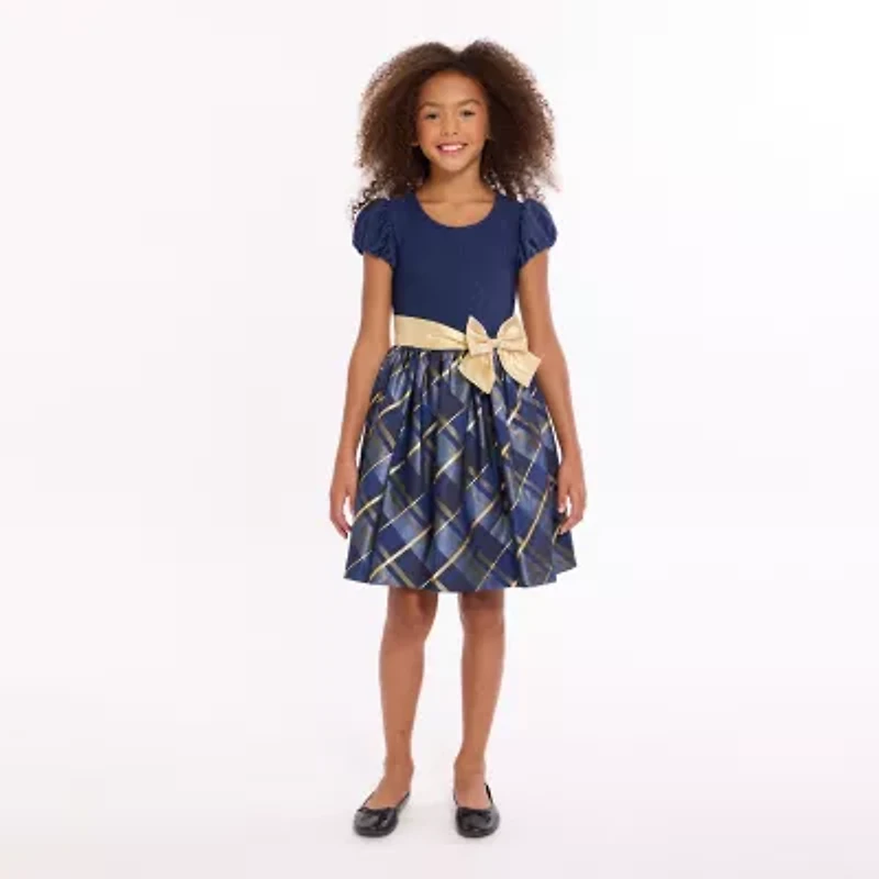 Bonnie Jean Little & Big Kid Girls Short Sleeve Fit + Flare Dress