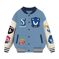 Little & Big Kid Boys Sonic the Hedgehog Fleece Lightweight Varsity Jacket