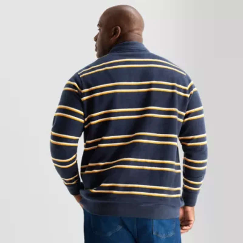 mutual weave Mens Long Sleeve Big and Tall Quarter-Zip Pullover
