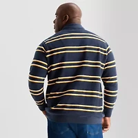 mutual weave Mens Long Sleeve Big and Tall Quarter-Zip Pullover