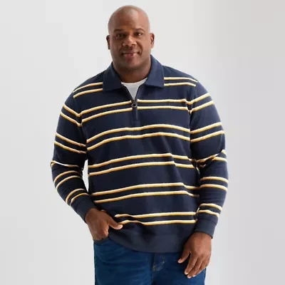 mutual weave Mens Long Sleeve Big and Tall Quarter-Zip Pullover
