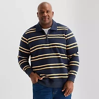 mutual weave Mens Long Sleeve Big and Tall Quarter-Zip Pullover