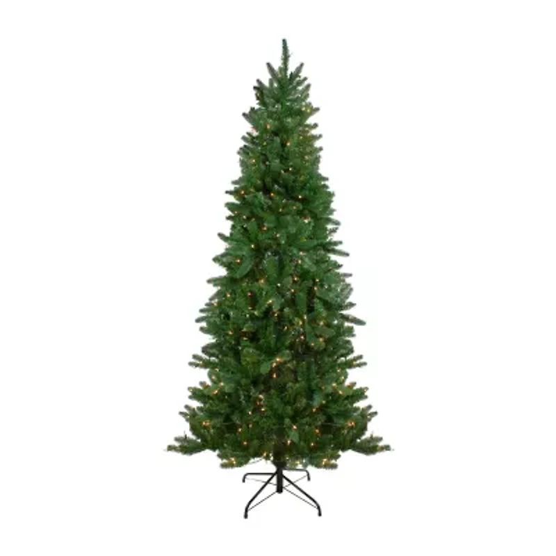 Northlight Altoona Slim Artificial Clear Lights 7 Foot Pre-Lit Pine Christmas Tree