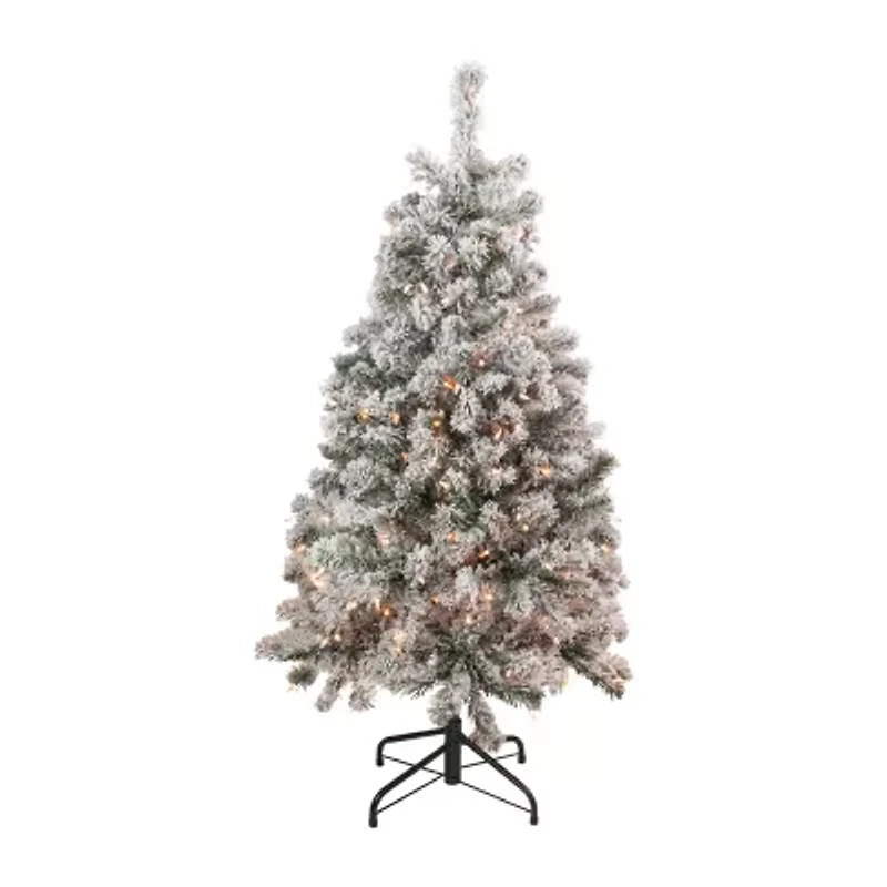 Northlight Madison Artificial  Clear Lights 4 1/2 Foot Flocked Pine Christmas Tree