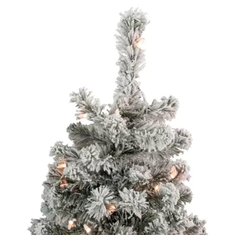 Northlight Madison Artificial  Clear Lights 4 1/2 Foot Flocked Pine Christmas Tree