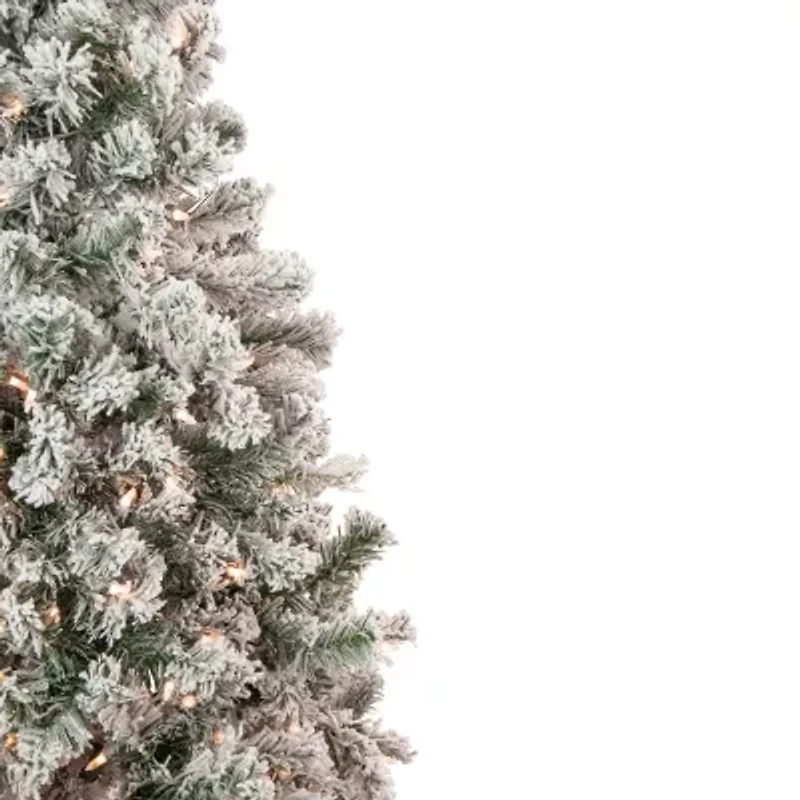 Northlight Madison Artificial  Clear Lights 4 1/2 Foot Flocked Pine Christmas Tree