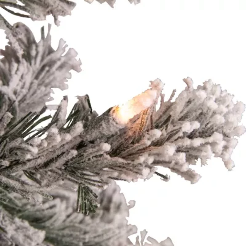 Northlight Madison Artificial  Clear Lights 4 1/2 Foot Flocked Pine Christmas Tree