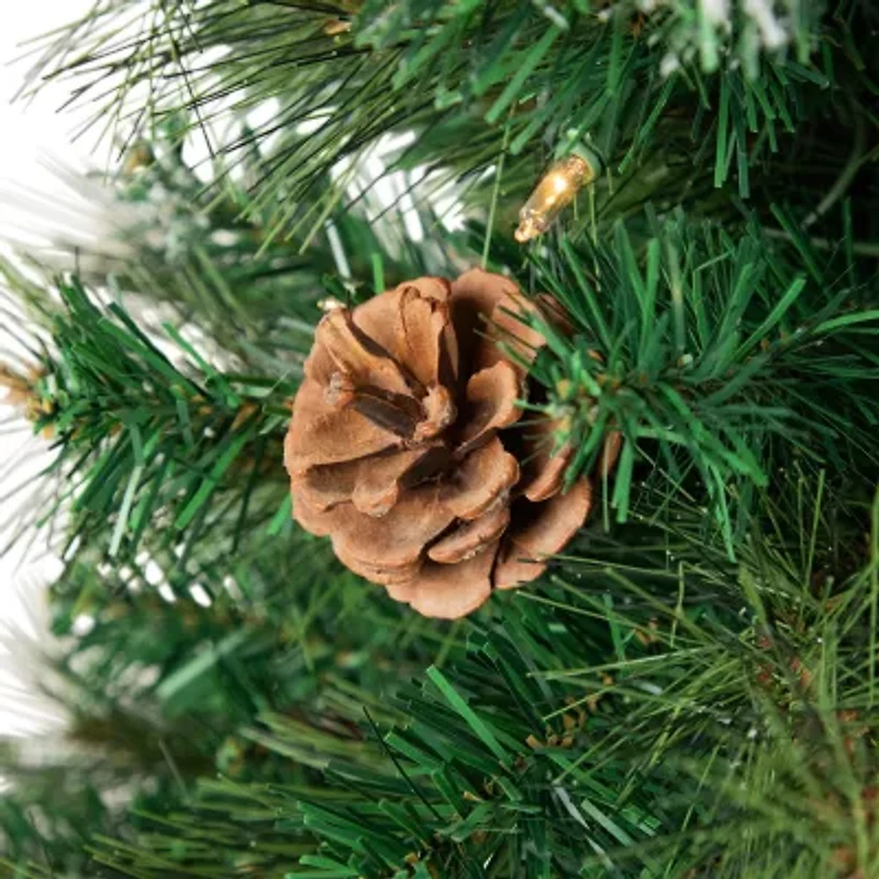 Northlight Frosted Carolina Berry Spruce Artificial  Clear Lights 4 Foot Pre-Lit Christmas Tree