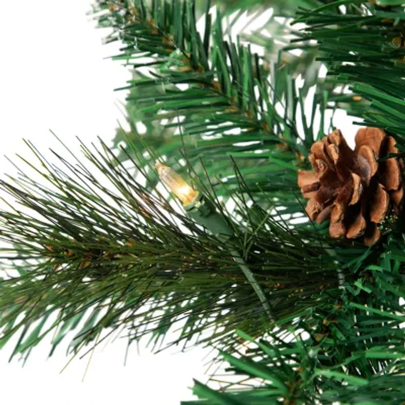 Northlight Frosted Carolina Berry Spruce Artificial  Clear Lights 4 Foot Pre-Lit Christmas Tree