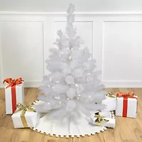 Northlight White Alaskan Artificial  Warm White Led Lights 3 Foot Pre-Lit Pine Christmas Tree