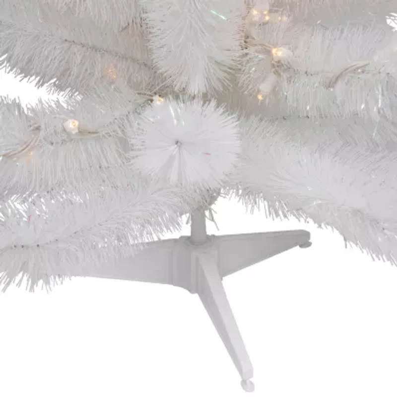 Northlight White Alaskan Artificial  Warm White Led Lights 3 Foot Pre-Lit Pine Christmas Tree