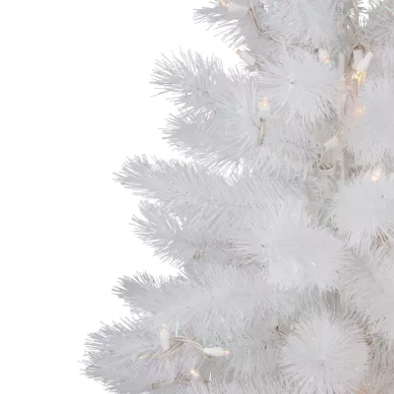 Northlight White Alaskan Artificial  Warm White Led Lights 3 Foot Pre-Lit Pine Christmas Tree