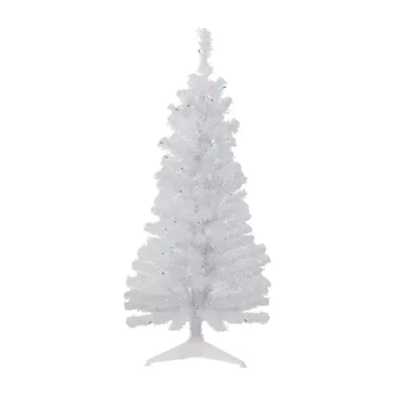 Northlight Rockport White Artificial  Green Lights 4 Foot Pre-Lit Pine Christmas Tree