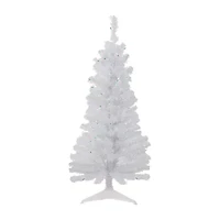 Northlight Rockport White Artificial  Green Lights 4 Foot Pre-Lit Pine Christmas Tree