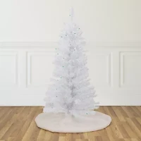 Northlight Rockport White Artificial  Green Lights 4 Foot Pre-Lit Pine Christmas Tree