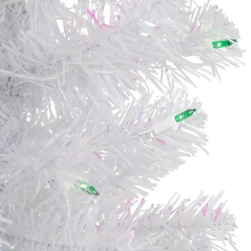 Northlight Rockport White Artificial  Green Lights 4 Foot Pre-Lit Pine Christmas Tree