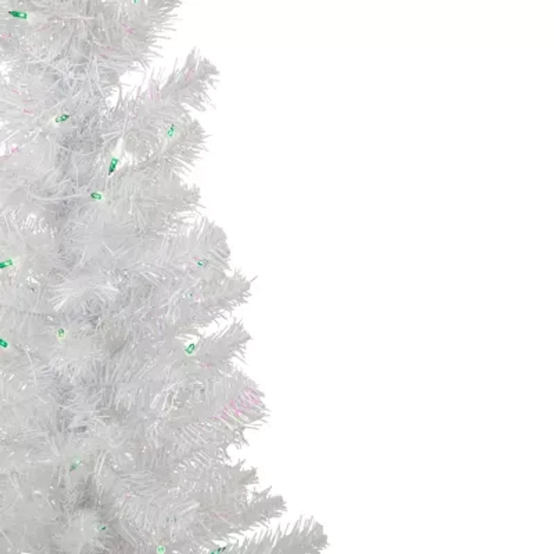 Northlight Rockport White Artificial  Green Lights 4 Foot Pre-Lit Pine Christmas Tree