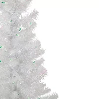 Northlight Rockport White Artificial  Green Lights 4 Foot Pre-Lit Pine Christmas Tree