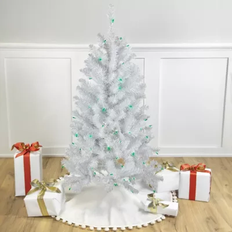 Northlight White Artificial  Green Lights 4 Foot Pre-Lit Christmas Tree