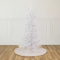 Northlight Woodbury White Slim Artificial  Multi Lights 4 Foot Pre-Lit Pine Christmas Tree