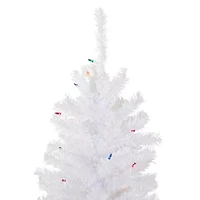 Northlight Woodbury White Slim Artificial  Multi Lights 4 Foot Pre-Lit Pine Christmas Tree