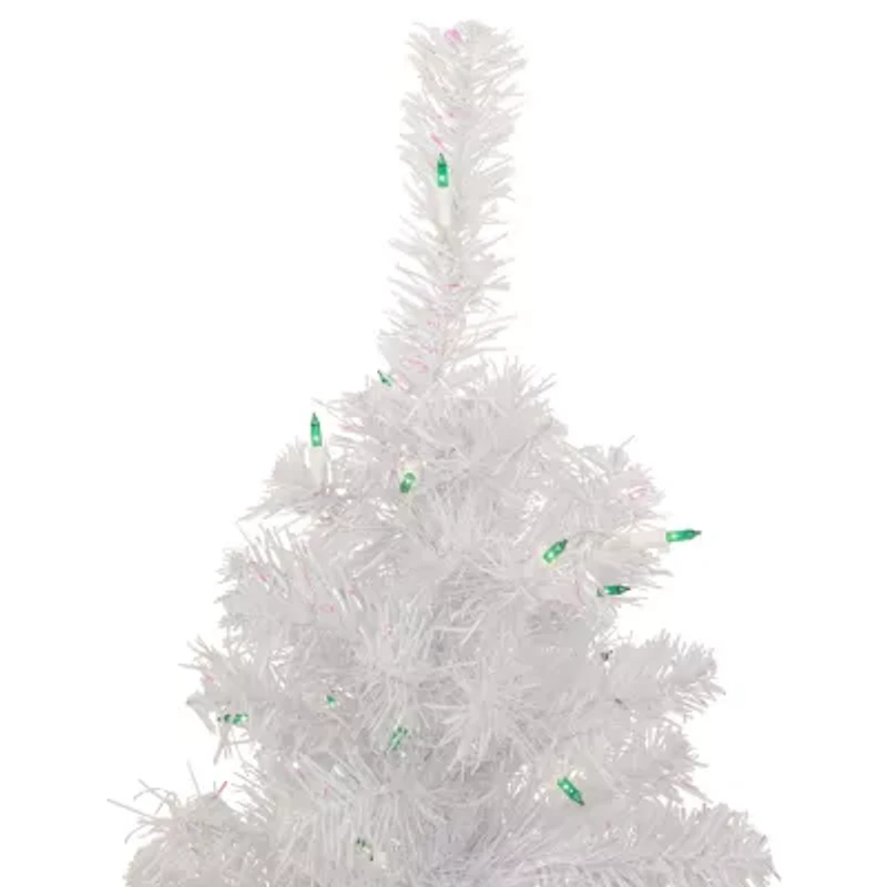 Northlight Lighted Rockport White Artificial  Green Lights 2 Foot Pre-Lit Pine Christmas Tree