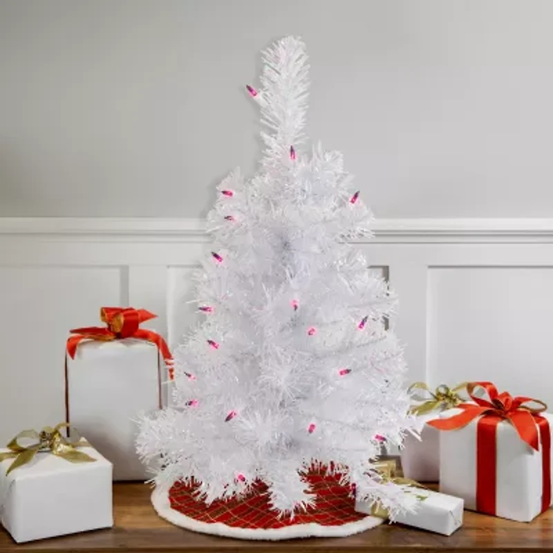 Northlight Rockport White Artificial Lights 2 Foot Pre-Lit Pine Christmas Tree