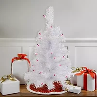 Northlight Rockport White Artificial Lights 2 Foot Pre-Lit Pine Christmas Tree