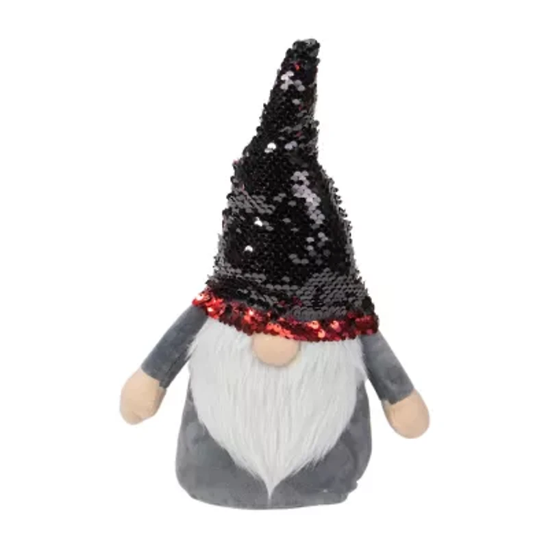 Northlight 11in Standing  Christmas Decoration With Red Flip Sequin Hat Christmas Gnome