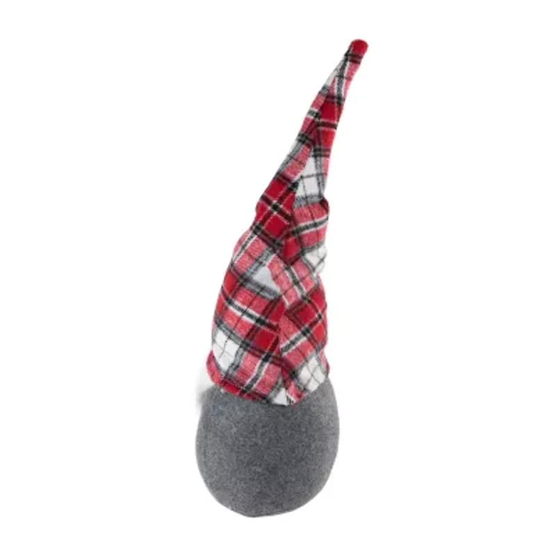 Northlight 18.75in Gray  With Red Plaid Hat Christmas Decoration Christmas Gnome