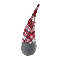 Northlight 18.75in Gray  With Red Plaid Hat Christmas Decoration Christmas Gnome