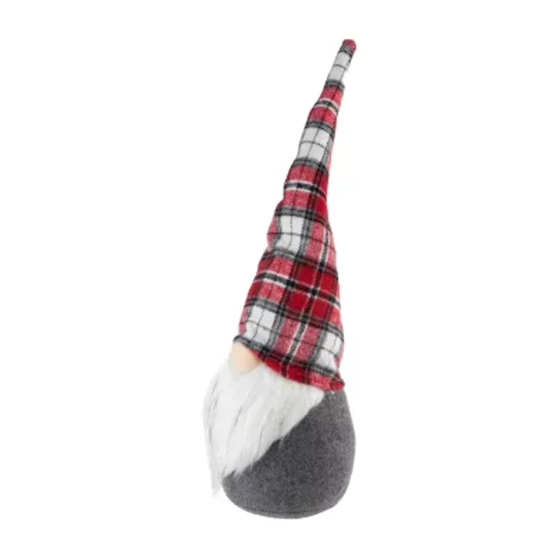 Northlight 18.75in Gray  With Red Plaid Hat Christmas Decoration Christmas Gnome