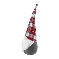 Northlight 18.75in Gray  With Red Plaid Hat Christmas Decoration Christmas Gnome