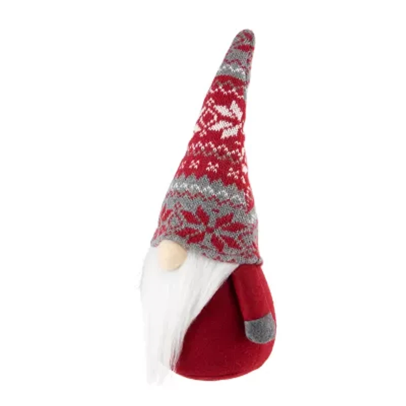 Northlight 12in Red And Gray Standing  With Nordic Hat Christmas Decoration Christmas Gnome