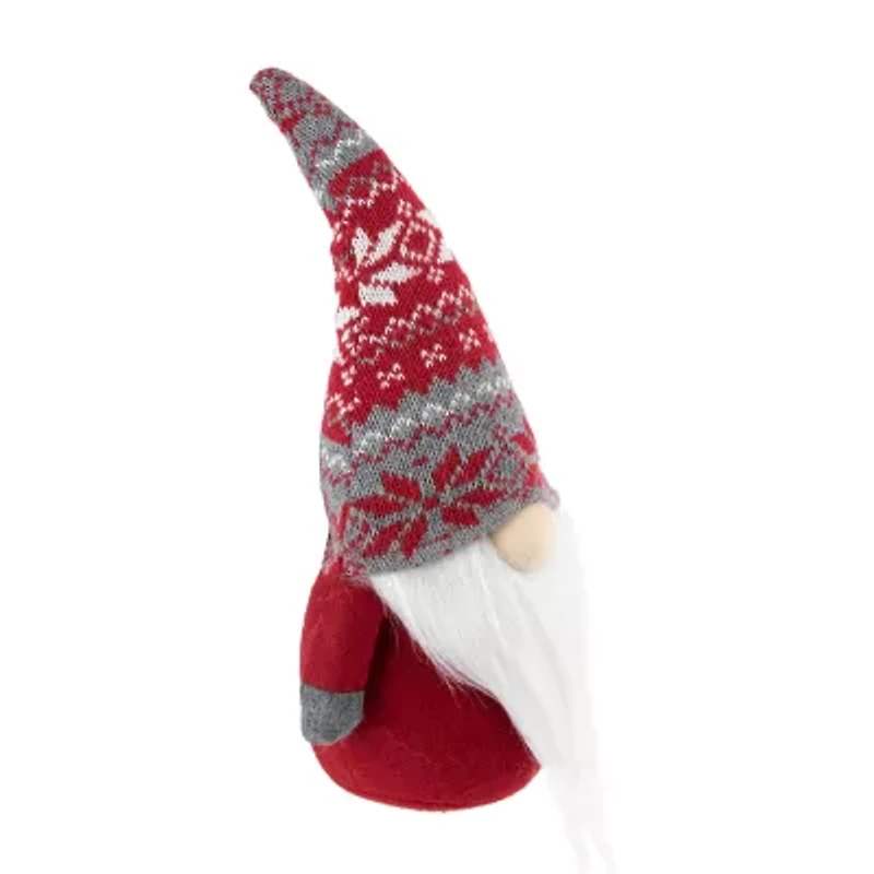 Northlight 12in Red And Gray Standing  With Nordic Hat Christmas Decoration Christmas Gnome