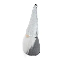 Northlight 14in Gray Standing Christmas  With Silver Flip Sequin Hat Christmas Gnome