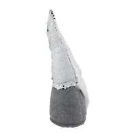 Northlight 14in Gray Standing Christmas  With Silver Flip Sequin Hat Christmas Gnome