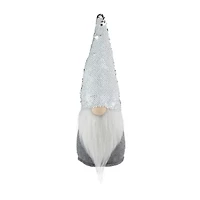 Northlight 14in Gray Standing Christmas  With Silver Flip Sequin Hat Christmas Gnome