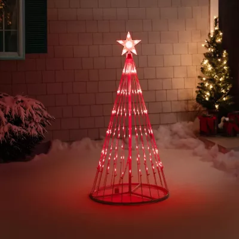 Northlight 4ft Red Led Lighted Tree Show Cone Christmas Yard Art