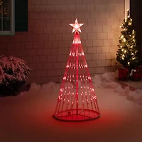 Northlight 4ft Red Led Lighted Tree Show Cone Christmas Yard Art