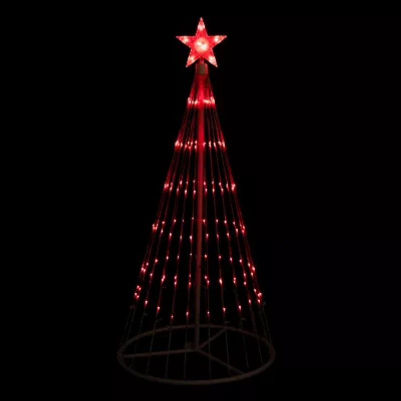 Northlight 4ft Red Led Lighted Tree Show Cone Christmas Yard Art