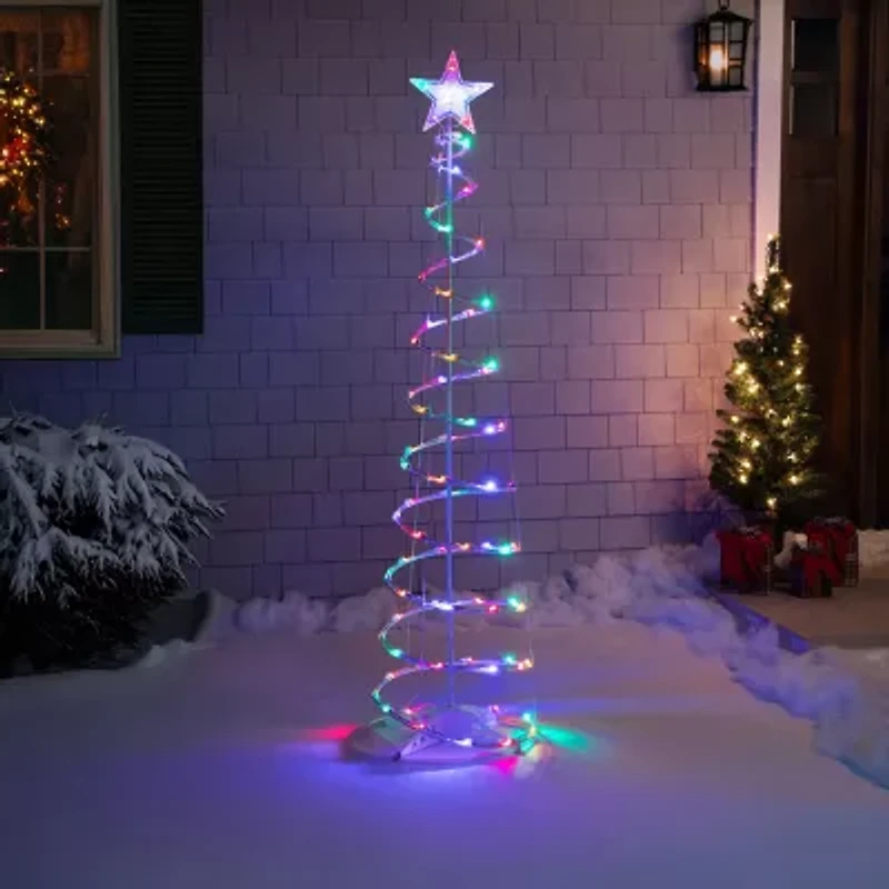 Northlight 6ft Led Lighted Spiral Cone Tree  Multi Lights Christmas Yard Art