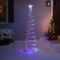 Northlight 6ft Led Lighted Spiral Cone Tree  Multi Lights Christmas Yard Art