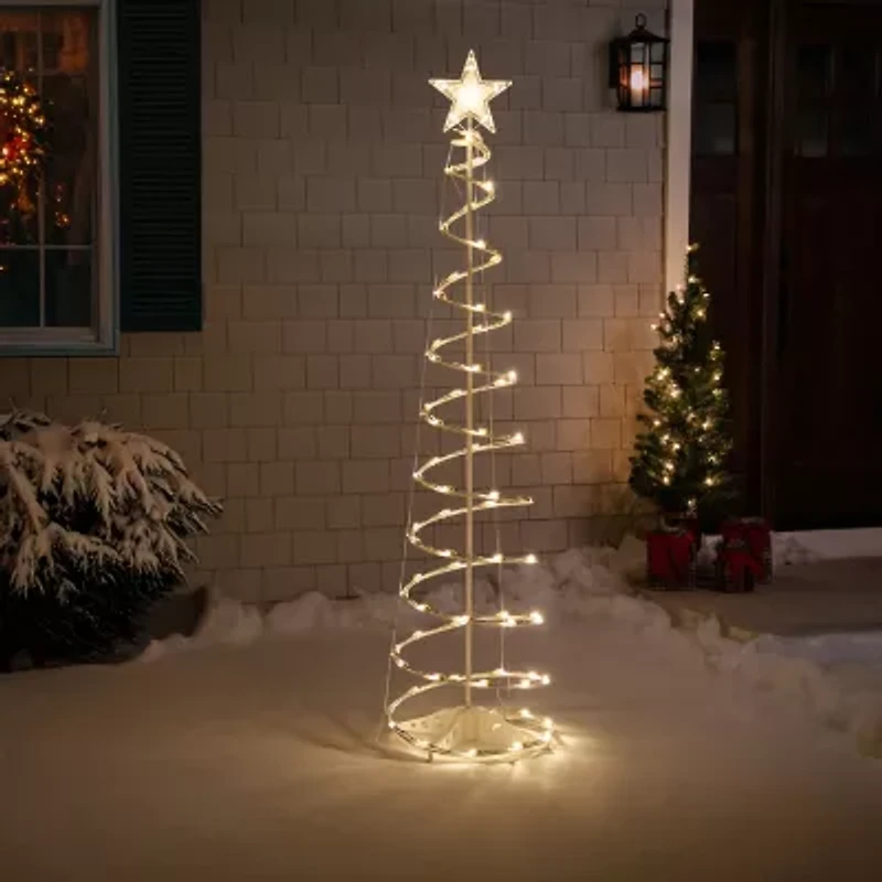 Northlight 6ft Led Lighted Spiral Cone Tree  Warm White Lights Christmas Yard Art