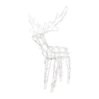 Northlight 48in Lighted White Standing Reindeer Christmas Yard Art