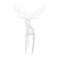 Northlight 48in Lighted White Standing Reindeer Christmas Yard Art