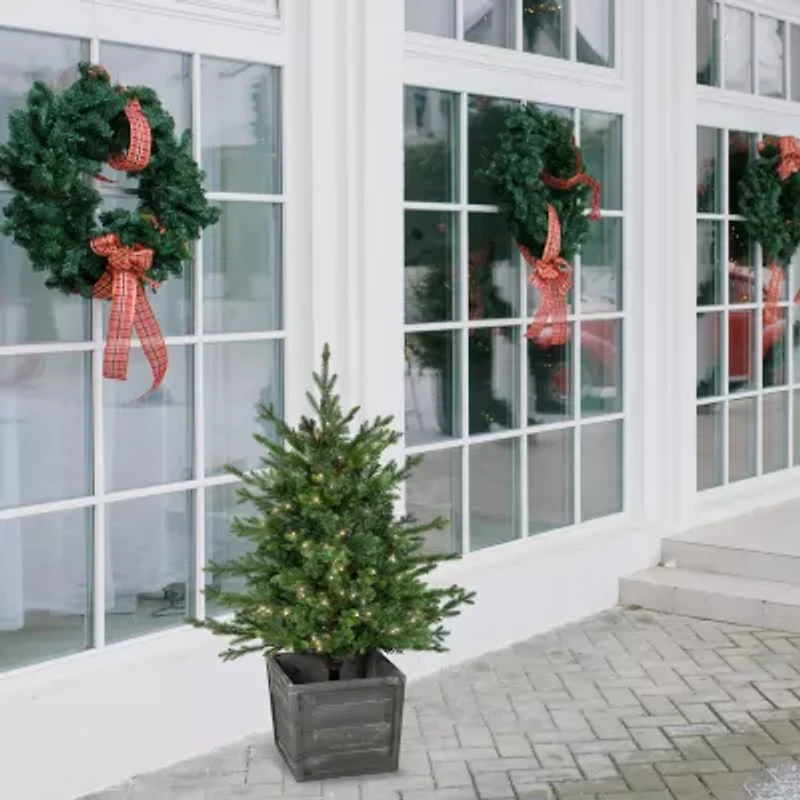 Northlight Potted Deluxe Russian Artificial  Warm White Led Lights 4 Foot Pre-Lit Pine Christmas Tree